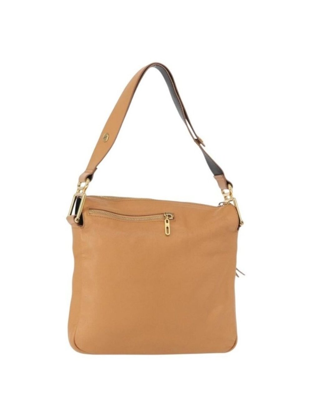 Authentic Chloe Vanessa Shoulder Bag Leather Brown Gold